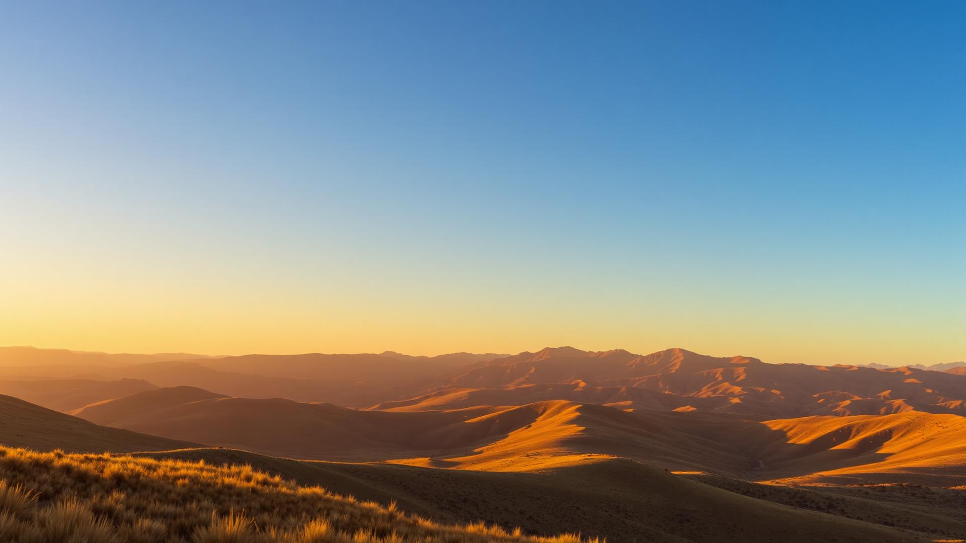 Golden-hour light across a layered Colorado mountain horizon
